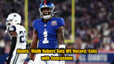 Giants’ Malik Nabers Sets NFL Record, Exits with Concussion